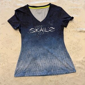 Loco Skalie Blue V-Neck fishing T-Shirt